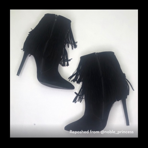 Shoe Republic LA Fringe Bootie Stiletto Sexy 8.5 - Picture 13 of 14